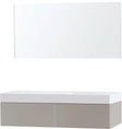 MEUBEL PURO SOLO GRIJS ASYMMETRISCH 140 RECHTS 1 LADE SOLID PURO SPIEGEL