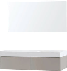 MEUBEL PURO SOLO GRIJS ASYMMETRISCH 140 RECHTS 1 LADE SOLID PURO SPIEGEL