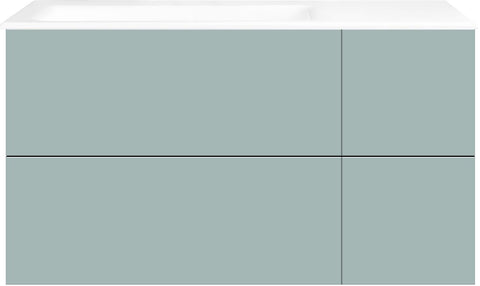 ONDERBOUW COFFEE 4 LADES 110 IJSBLAUW ZACHT MAT +WASTAFEL LINKS PORSELEIN ZONDER KRAANGAT WIT