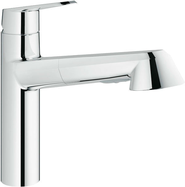 1GREEP Mengkraan keuken Eurodisc Cosmopolitan Grohe uittrekbare handdouche 2 straalsoorten chroom