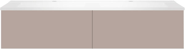 Onderbouw COFFEE 2 lades 140 duo basaltgrijs +dubbele wastafel wit