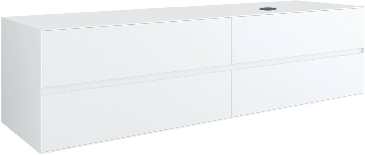 ONDERBOUW 4LADES+TABLET VOOR OPBOUWLAVABO RECHTS TENSO 180CM ZONDER KRAANGAT WIT