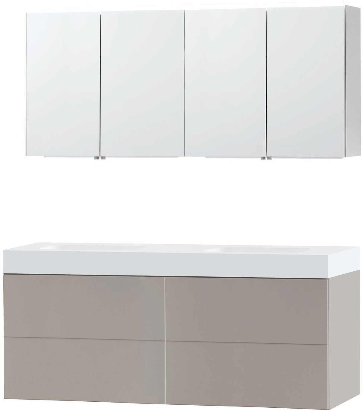 MEUBEL PURO DUO GRIJS 160 SOLID PURO SPIEGELKAST