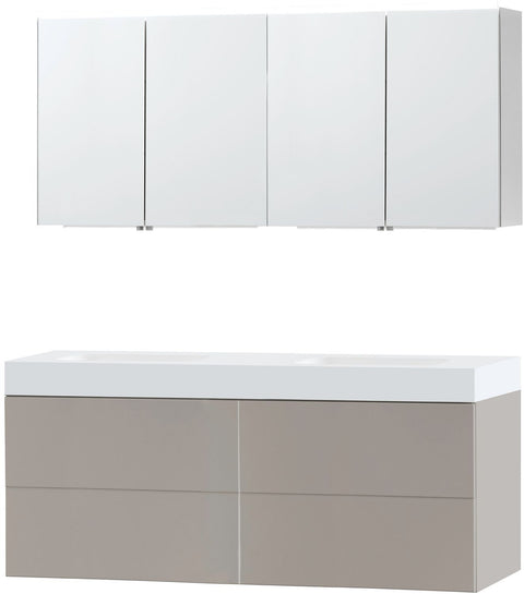 Meubel puro duo grijs 160 solid puro spiegelkast, badkamermeubelen — SKU DESCO-702435
