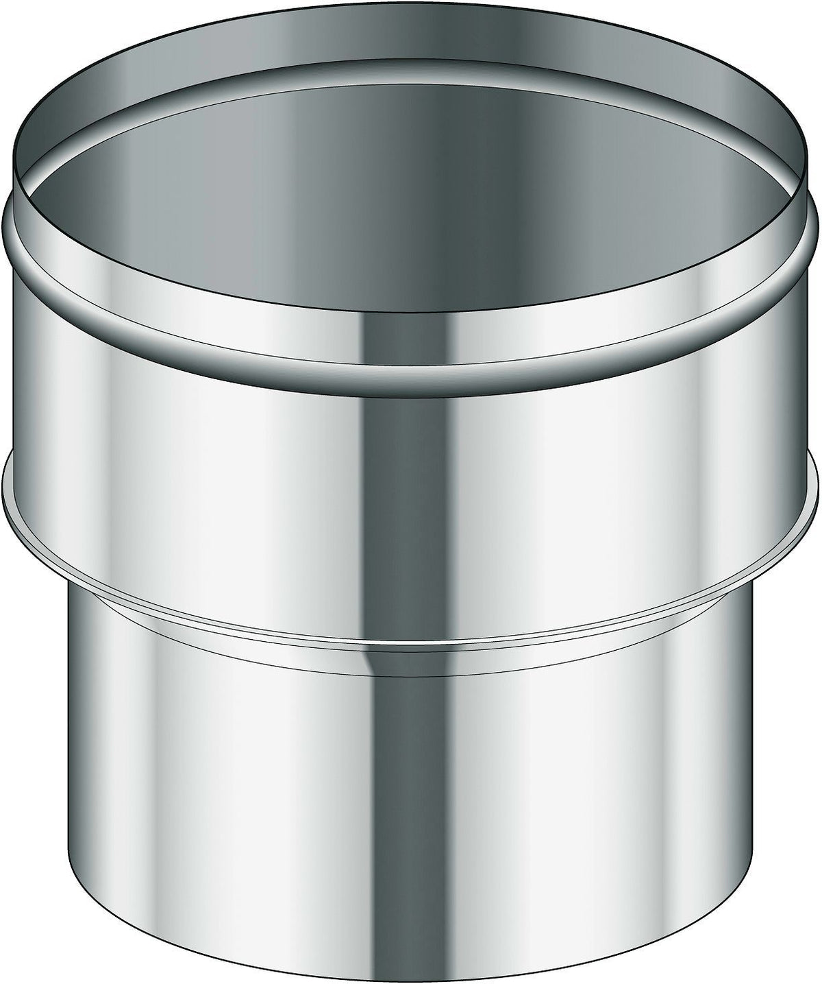 Inox enkelwandig aansluitstuk naar buis CONDENSOR POUJOULAT 150MM