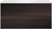 SOUS MEUBLE COFFEE 2 TIROIRS 120 CHENE DECOR MOKKA+LAVABO BLANC