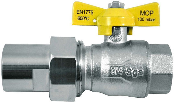 ROBINET +RACCORDS NAT/PROP/BUT 4/4"FF