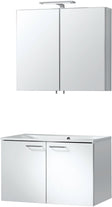 Meubel bizzy 80/80 met spiegelkast 80 met verlichting wit