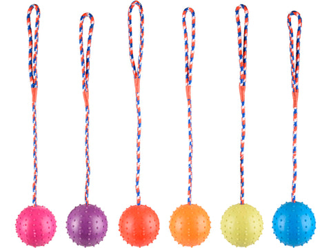 Flamingo bal met bel en koord 7cm rubber