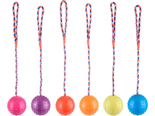 Flamingo bal met bel en koord 7cm rubber