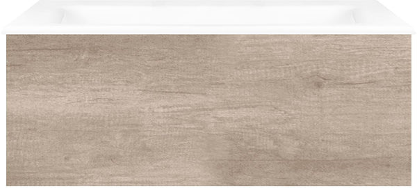 SOUS MEUBLE COFFEE 1 TIROIR 80 CHENE DECOR FLANELLE +LAVABO PORCELAINE SANS TROU ROBINET BLANC