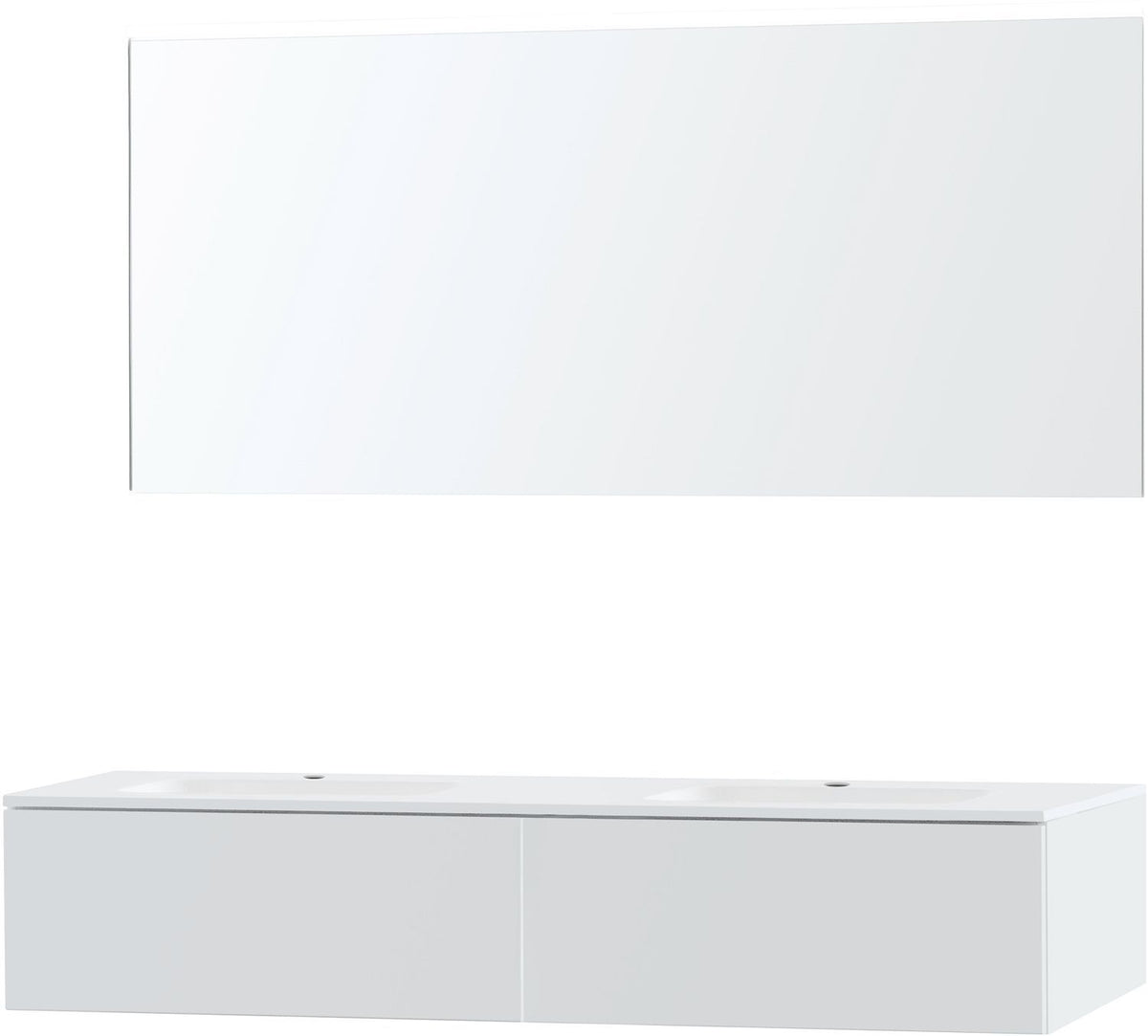 Meubel puro duo wit 160 1 lade kunstmarmer spiegel