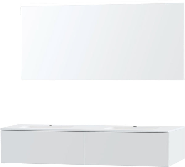 Meubel puro duo wit 160 1 lade kunstmarmer spiegel