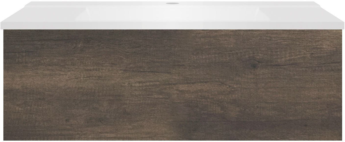 Onderbouw COFFEE 1 lade 90 kastanje Decor truffel+wastafel wit