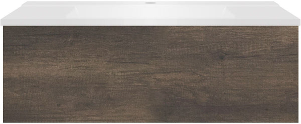 Onderbouw COFFEE 1 lade 90 kastanje Decor truffel+wastafel wit