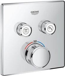 Afwerkset thermostaat + 2 stopkranen SmartControl Grohe vierkant chroom