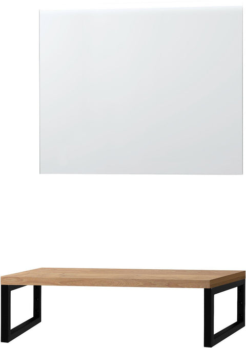 Tablet massif eik 90CM voor opbouw met spiegel