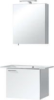 MEUBLE BIZZY 80/60 AVEC ARMOIRE TOILETTE 60 AVEC ECLAIRAGE BLANC