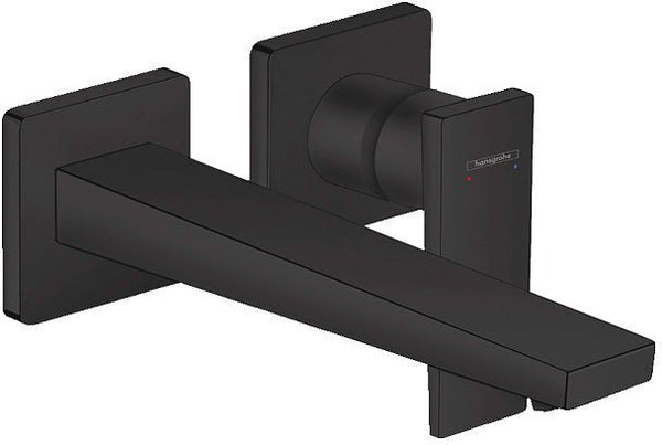 SET DE FINITION MITIGEUR MURAL LAVABO METROPOL HG 225MM MAT ZWART
