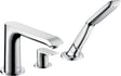 SET DE FINITION MELANGEUR DE BAIN 3 TROUS CARRELAGE METRIS HANSGROHE CHROME