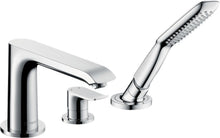SET DE FINITION MELANGEUR DE BAIN 3 TROUS CARRELAGE METRIS HANSGROHE CHROME