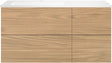 SOUS MEUBLE COFFEE 4 TIROIRS 120 CHENE CLASSIQUE +LAVABO GAUCHE EN MARBRE SYNTHETIQUE BLANC MAT