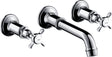 SET DE FINITION MELANGEUR LAVABO 3 TROUS MURAL MONTREUX HANSGROHE 225MM NICKEL BROSSE