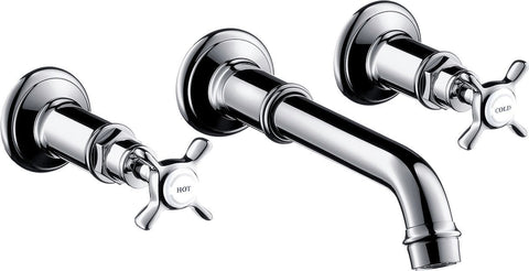 Afwerkset 3-GATS mengkraan lavabo muur montreux Axor kruis 225MM geborsteld nikkel