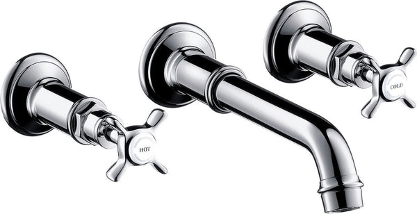 Afwerkset 3-GATS mengkraan lavabo muur montreux Axor kruis 225MM geborsteld nikkel
