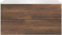 SOUS MEUBLE COFFEE 2 TIROIRS 120 CHENE DECOR ROUILLE+LAVABO BLANC MAT