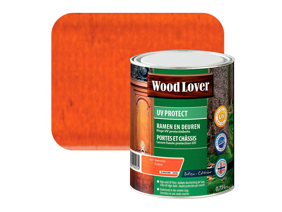 Wood Lover beits UV ramen & deuren 0,75l mahonie #607