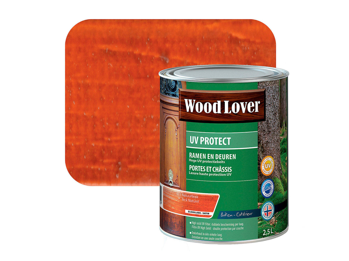 Wood Lover beits UV ramen & deuren 2,5l natuurteak #603