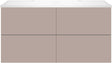 Onderbouw COFFEE 4 lades 120 duo basaltgrijs +dubbele wastafel wit
