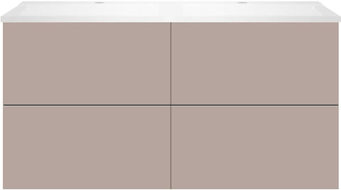Onderbouw COFFEE 4 lades 120 duo basaltgrijs +dubbele wastafel wit, badkamermeubelen — SKU DESCO-192382