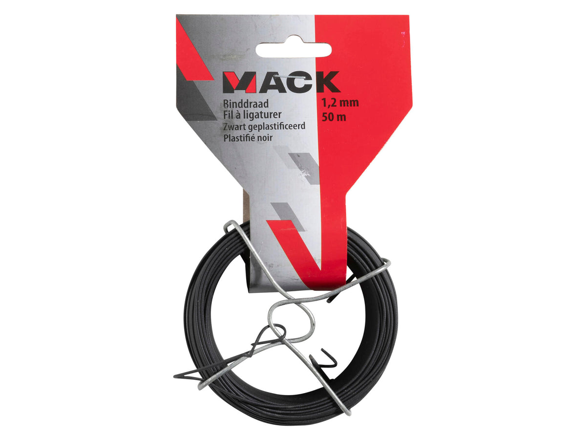 Mack binddraad 50m 1,2mm geplastificeerd zwart