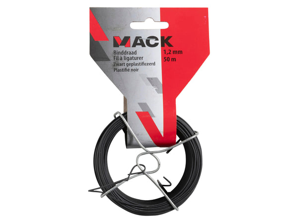 Mack fil à ligature 50m 1,2mm plastifié noir