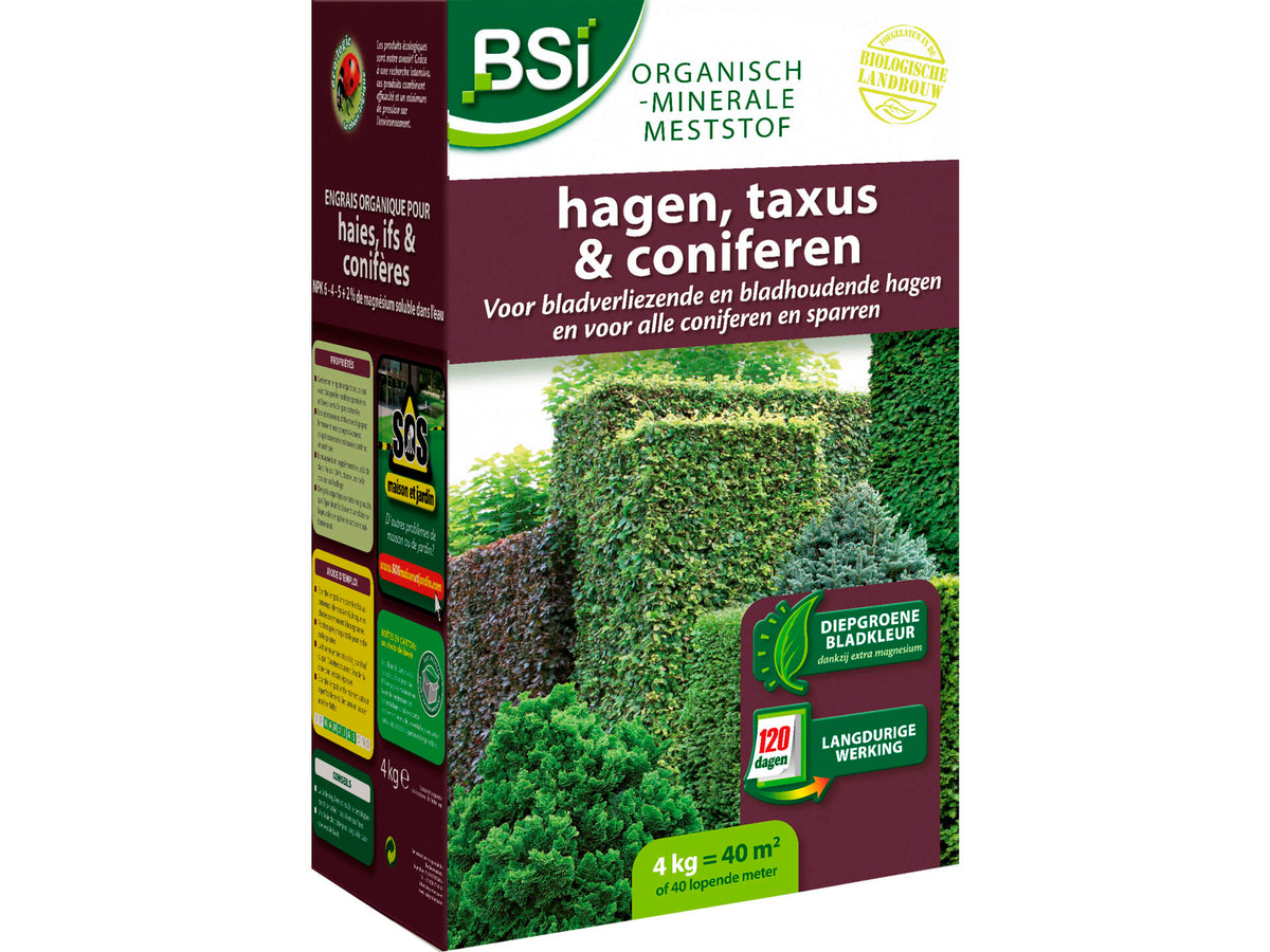 BSI bio meststof hagen, taxus & coniferen 4kg