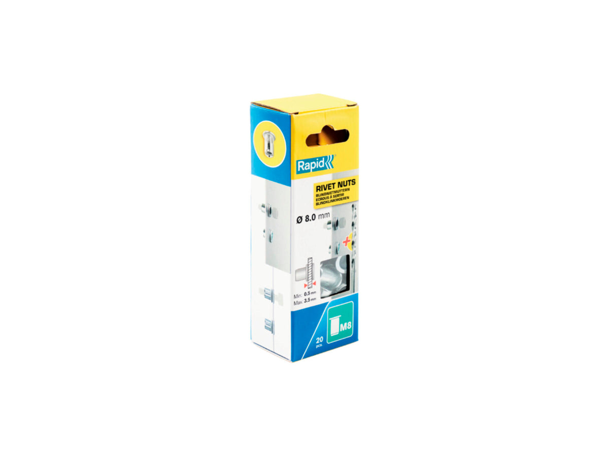 Rapid blindklinkmoeren M8 20 stuks + boor
