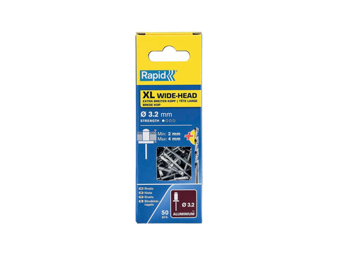 Rapid blindklinknagels XL 3,2x8 mm 50 stuks + boor