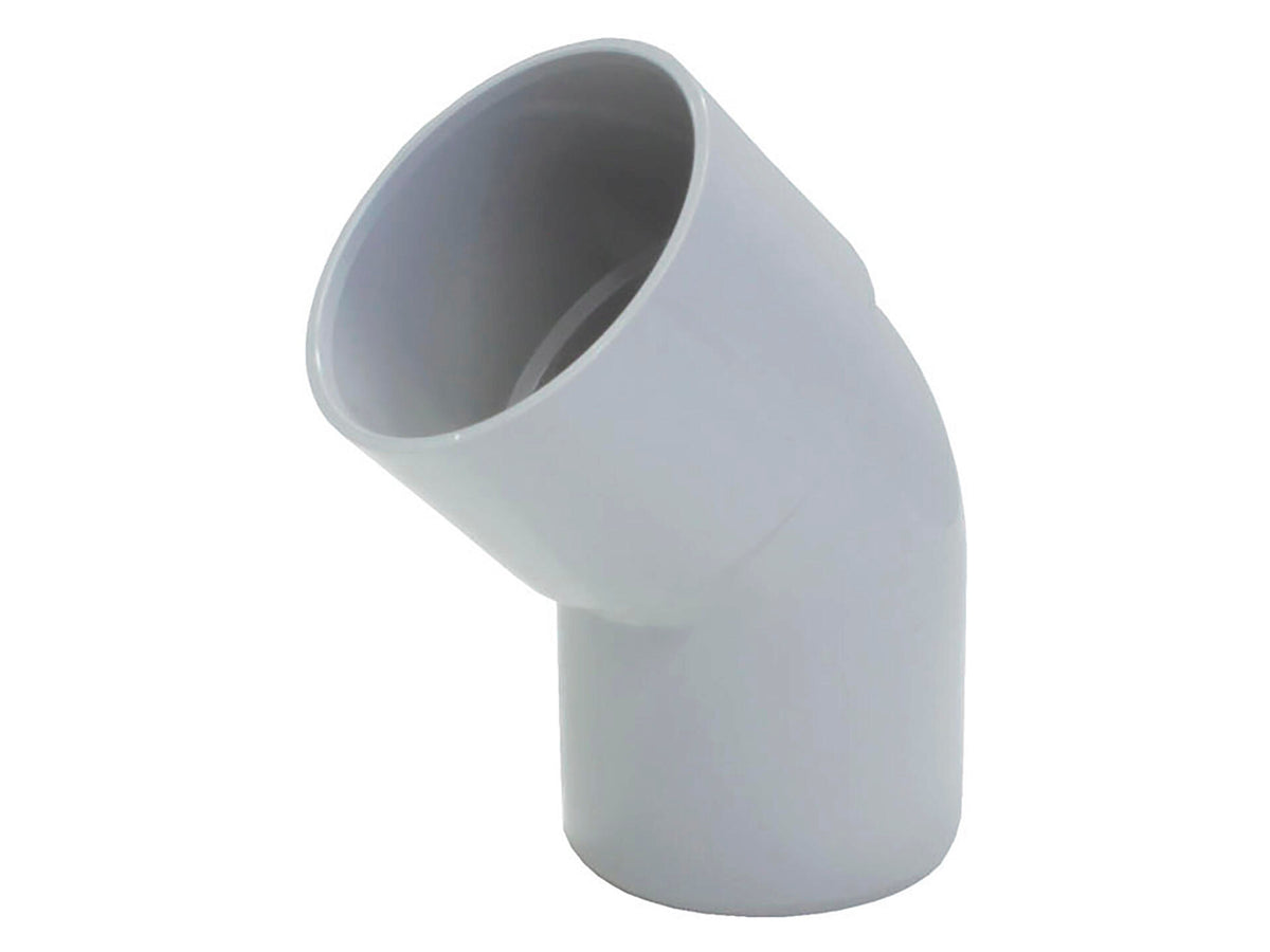 Scala bocht regenwaterafvoer 45° 50mm MF PVC lichtgrijs