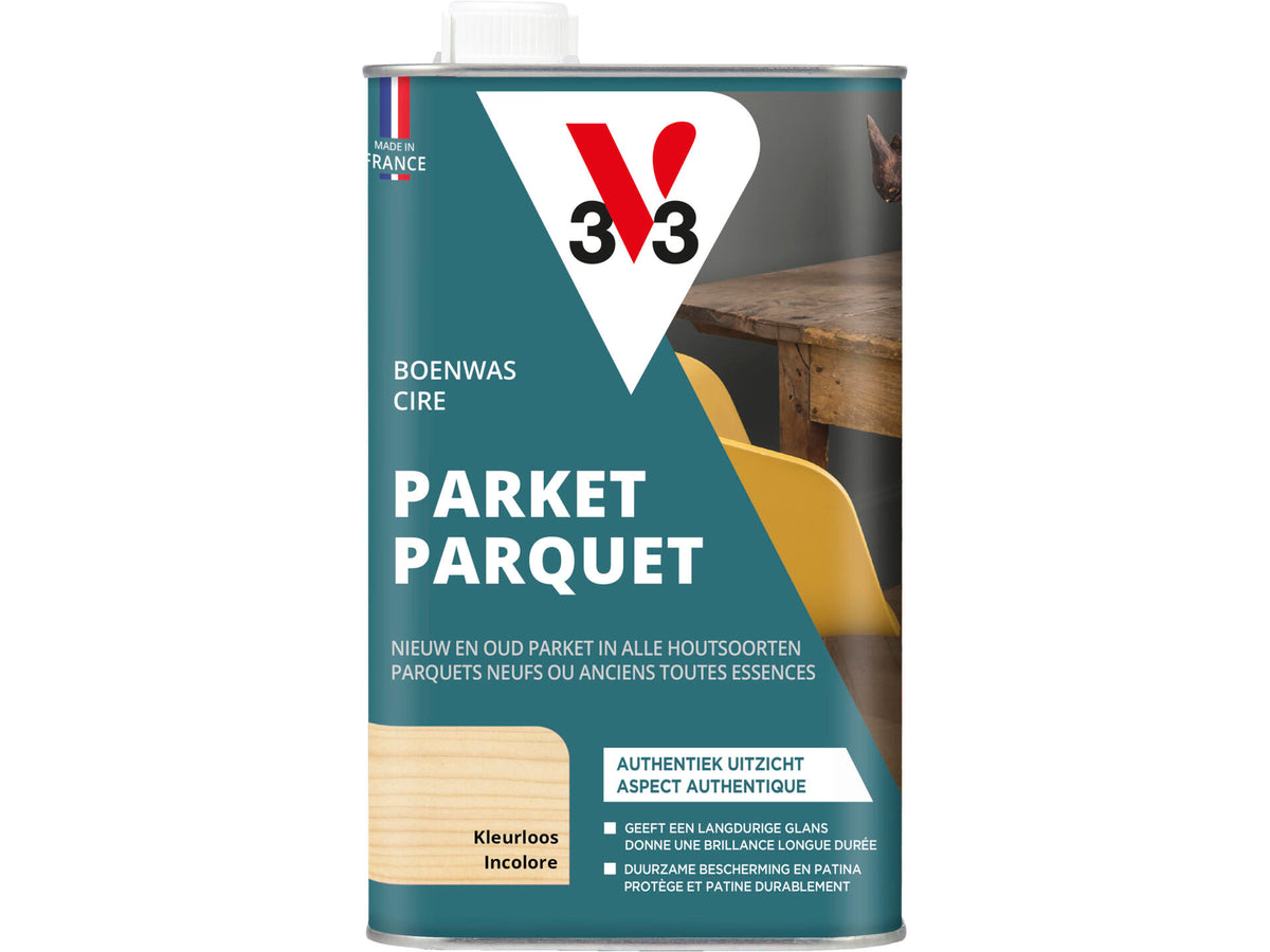 V33 boenwas parket 1l kleurloos