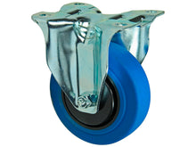 Mack roulette fixe 100mm platine caoutchouc bleu