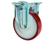 Mack bokwiel 125mm met polyurethaan loopvlak rood