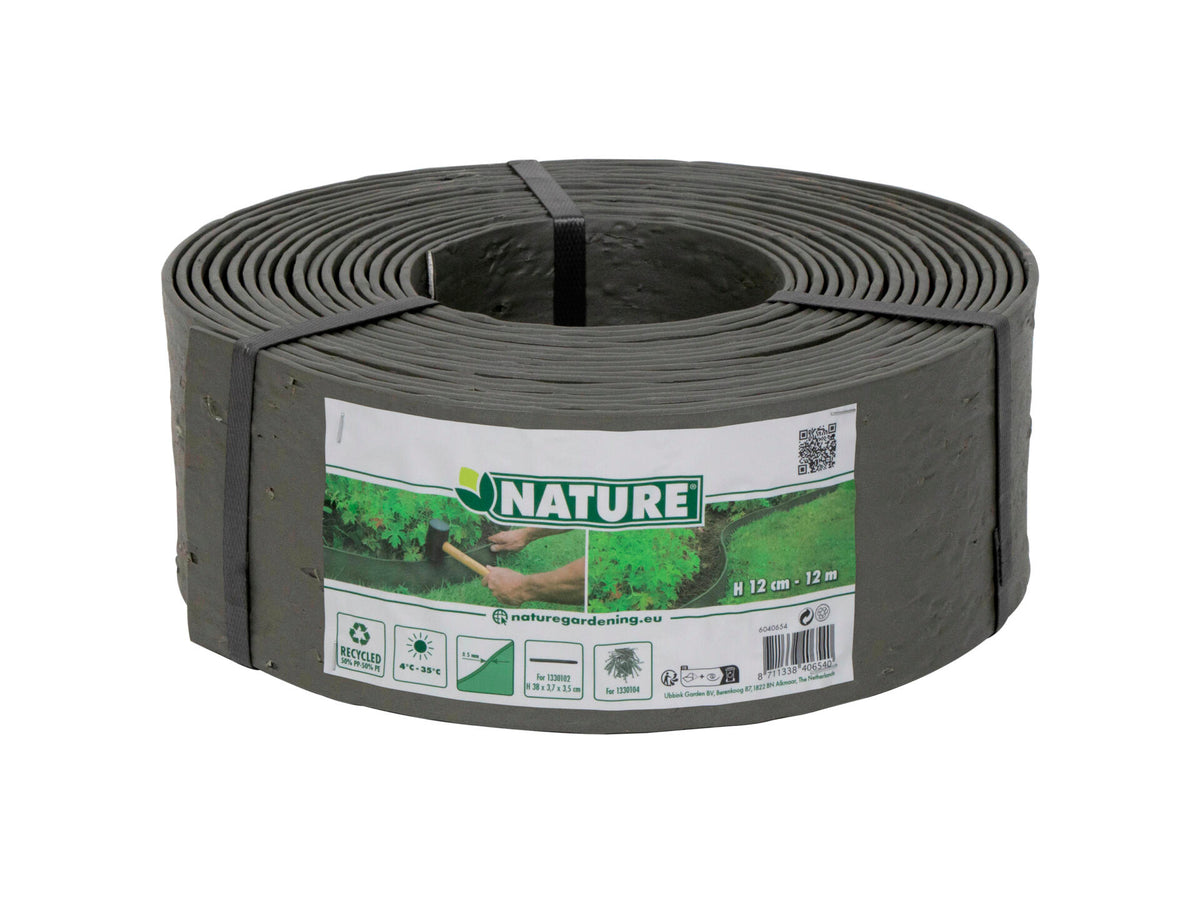 Nature borderrand 12cm 12m grijs