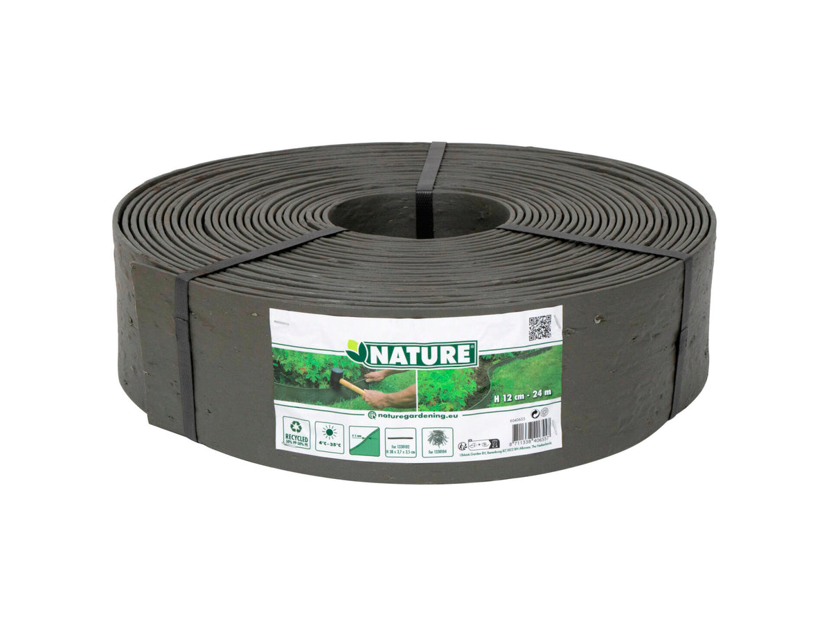 Nature borderrand 12cm 24m grijs