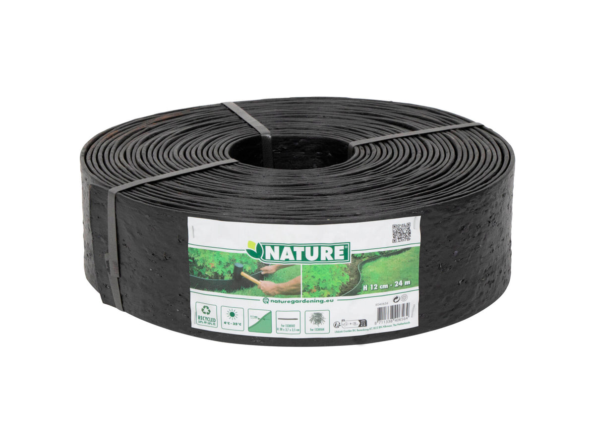 Nature borderrand 12cm 24m zwart
