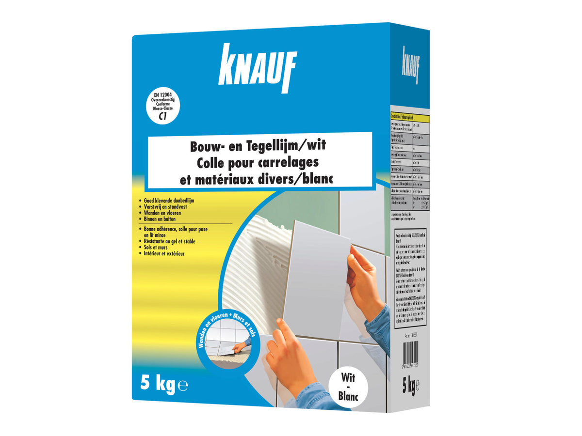 Knauf bouw- & tegellijm 5kg wit