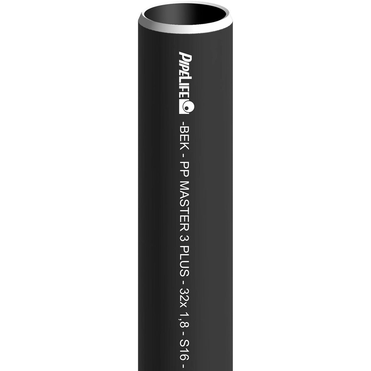 BUIS ZWART PP 32MM LENGTE 3M