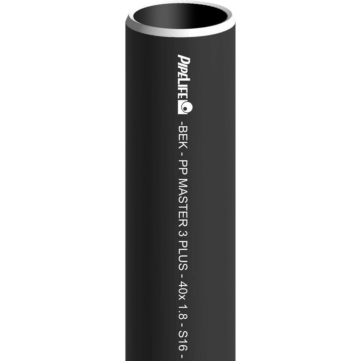 BUIS ZWART PP 40MM LENGTE 3M