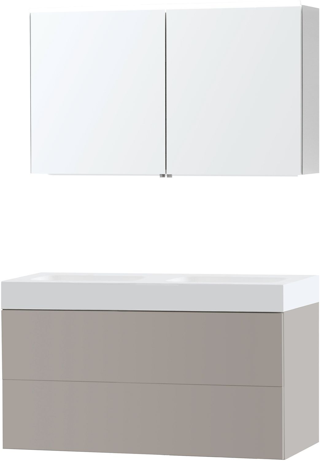 MEUBEL PURO DUO GRIJS 120 SOLID PURO SPIEGELKAST